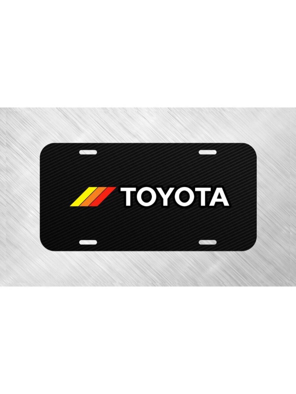 Simulated Carbon Fiber Toyota Retro License Plate Auto Car Tag